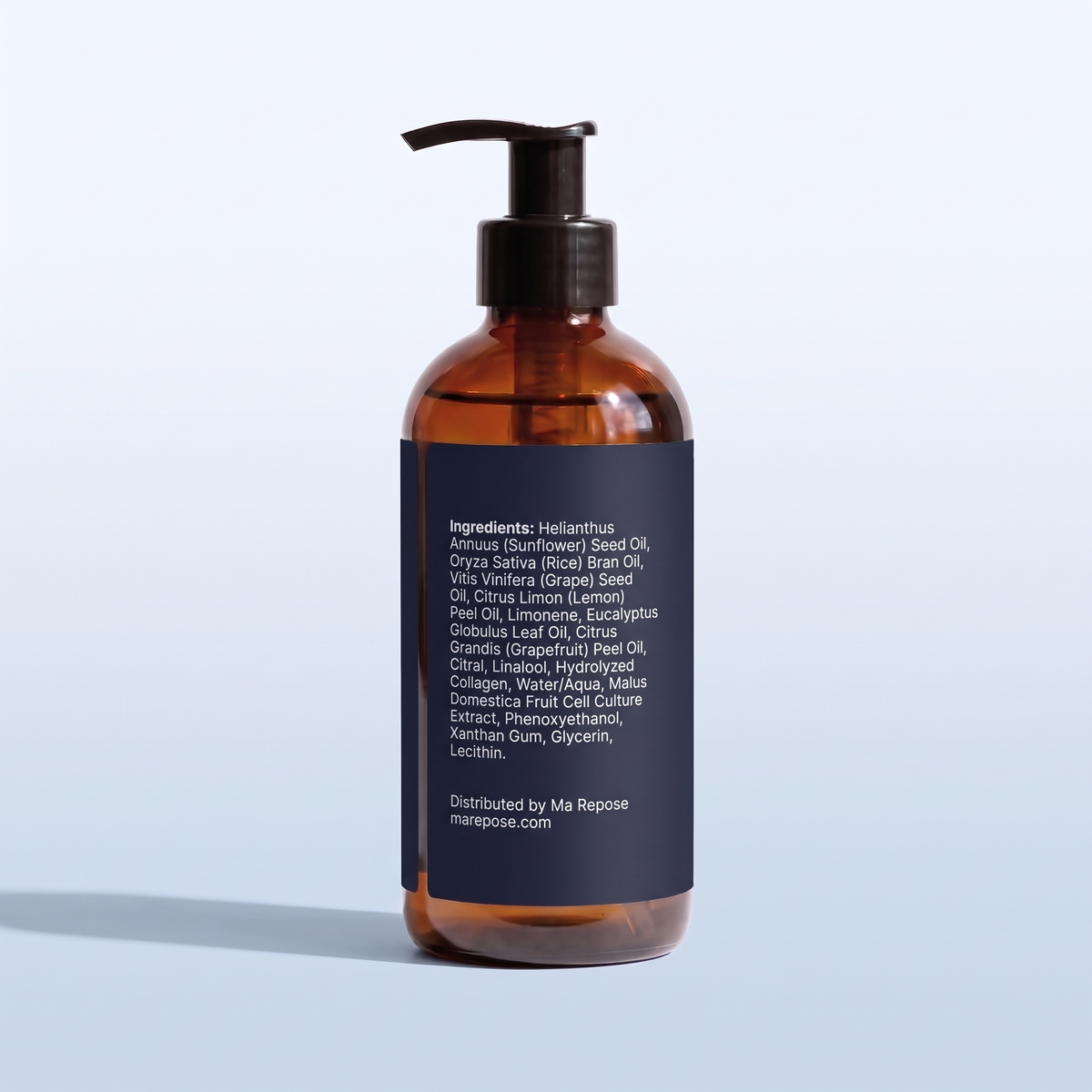 Back label with the full ingredient list