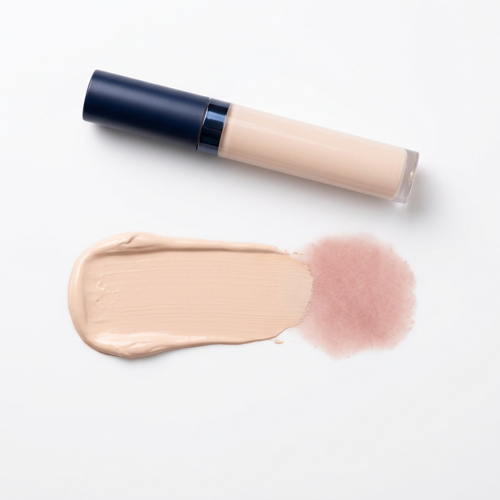 A swipe of concealer next to the mark it was covering